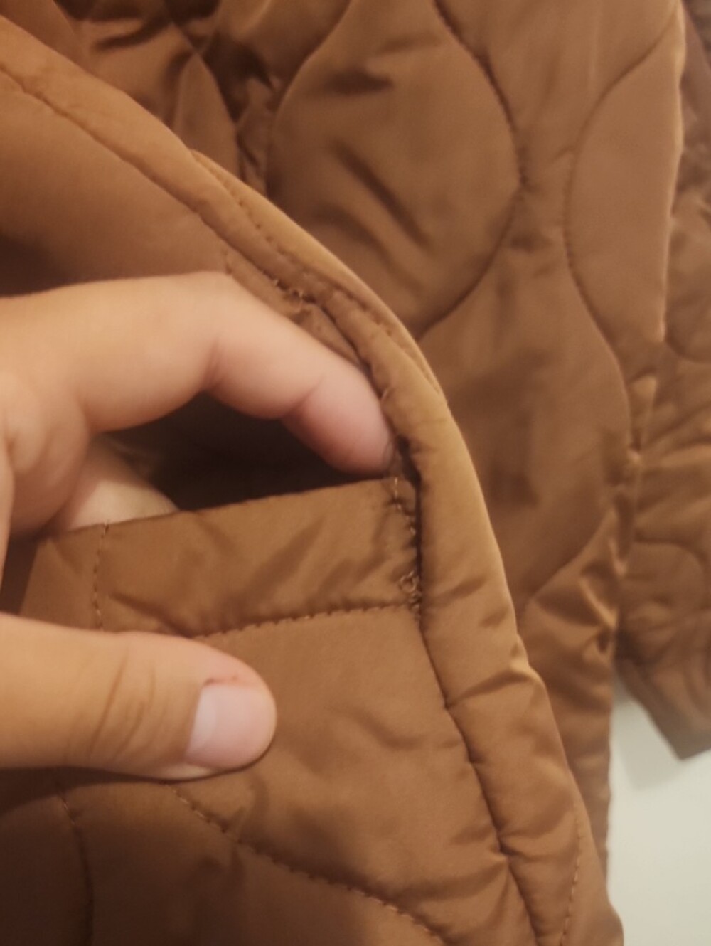 J. Crew Brown Quilted Puffer Coat with Pink Lining - Picture 4 of 7